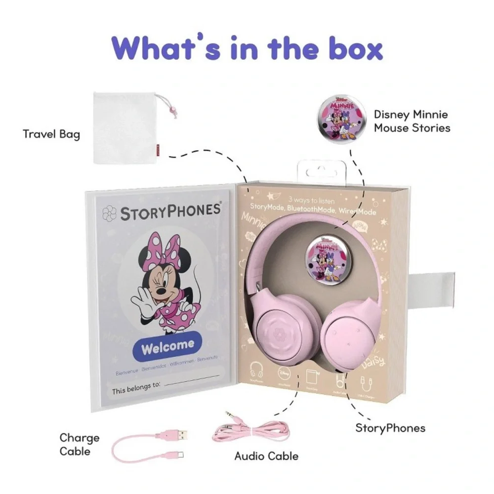 NEW Disney StoryPhones Bluetooth Wireless Headphones Minnie Mouse Learn Tonie